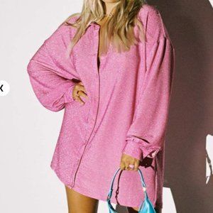 Evolving Shirt Dress Pink - Princess Polly - Glitter, Shimmer, Metallic